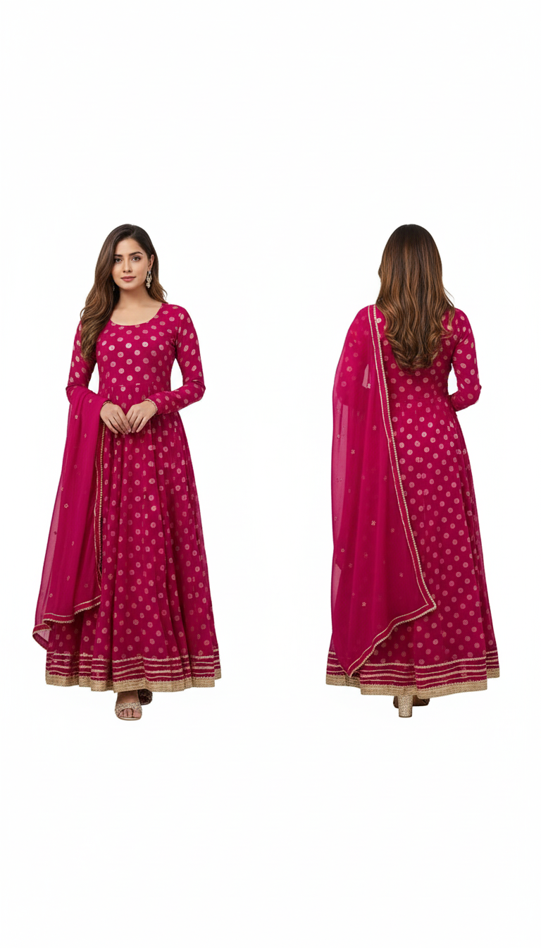 Floral Print Anarkali Kurta Set with Dupatta – Ethnic Elegance Redefined