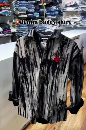 Menβs Premium Multicolour Artistic Textured Shirt