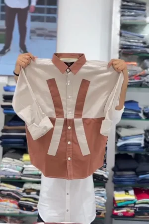 Casual Cool Contrast Pocket Colourblocked Oversized Shirt