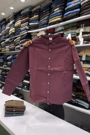 Men Slim Fit Solid Spread Collar Pure Cotton Casual Shirt