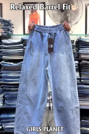 Relaxed Barrel Fit Denim Jeans